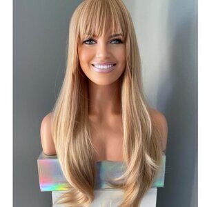 Long Blonde Wig Synthetic Wig 26 inch Wig with Bangs - Grace